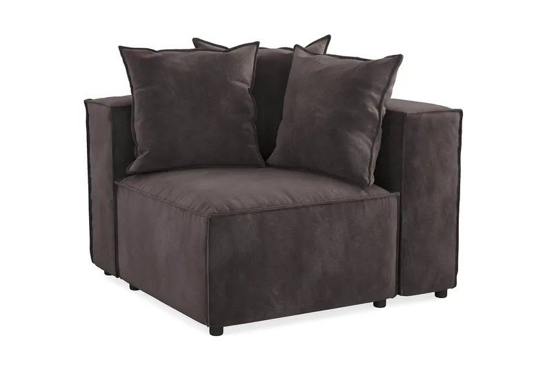 Cubo 1-seters Høyremodul i Fløyel 108 cm bred - Mørk grå - Møbler - Sofaer - Modulsofaer - Øvrige moduler til modulsofa
