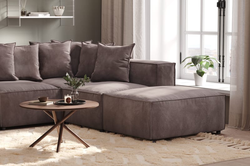 Cubo 1-seters Venstremodul i Fløyel 108 cm bred - Mørk grå - Møbler - Sofaer - Modulsofaer - Øvrige moduler til modulsofa