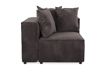 Cubo 1-seters Venstremodul i Fløyel 108 cm bred - Mørk grå - Møbler - Sofaer - Modulsofaer - Øvrige moduler til modulsofa