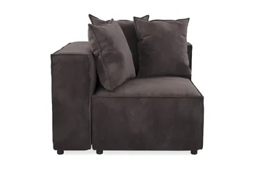 Cubo 1-seters Venstremodul i Fløyel 108 cm bred - Mørk grå - Møbler - Sofaer - Modulsofaer - Øvrige moduler til modulsofa