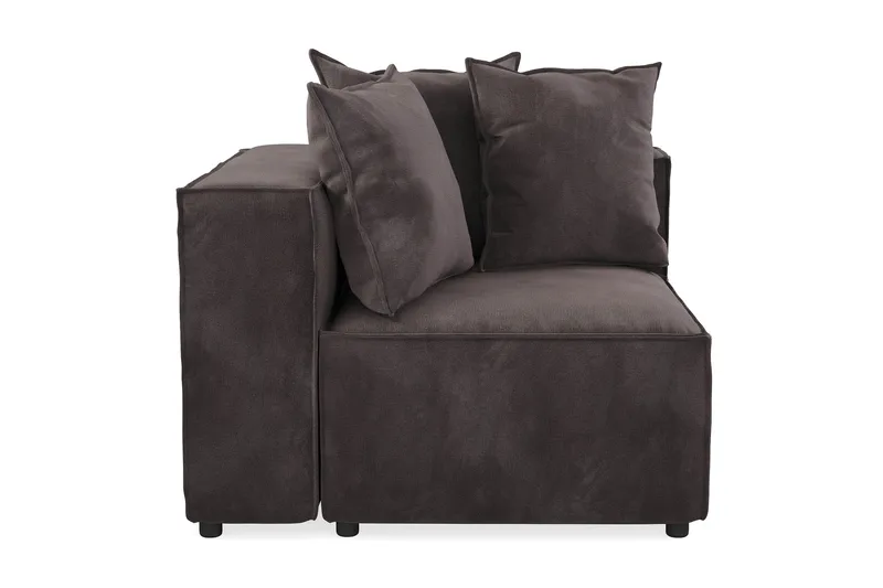 Cubo 1-seters Venstremodul i Fløyel 108 cm bred - Mørk grå - Møbler - Sofaer - Modulsofaer - Øvrige moduler til modulsofa