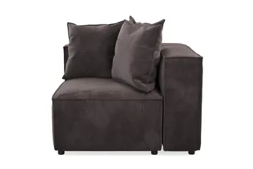 Cubo 1-seters Venstremodul i Fløyel 108 cm bred - Mørk grå - Møbler - Sofaer - Modulsofaer - Øvrige moduler til modulsofa