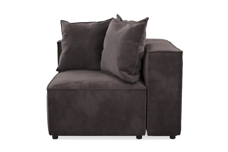 Cubo 1-seters Venstremodul i Fløyel 108 cm bred - Mørk grå - Møbler - Sofaer - Modulsofaer - Øvrige moduler til modulsofa