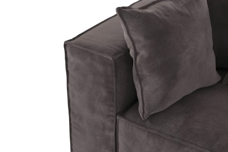 Cubo 1-seters Venstremodul i Fløyel 108 cm bred - Mørk grå - Møbler - Sofaer - Modulsofaer - Øvrige moduler til modulsofa