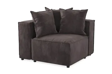 Cubo 1-seters Venstremodul i Fløyel 108 cm bred - Mørk grå - Møbler - Sofaer - Modulsofaer -  Øvrige moduler til modulsofa
