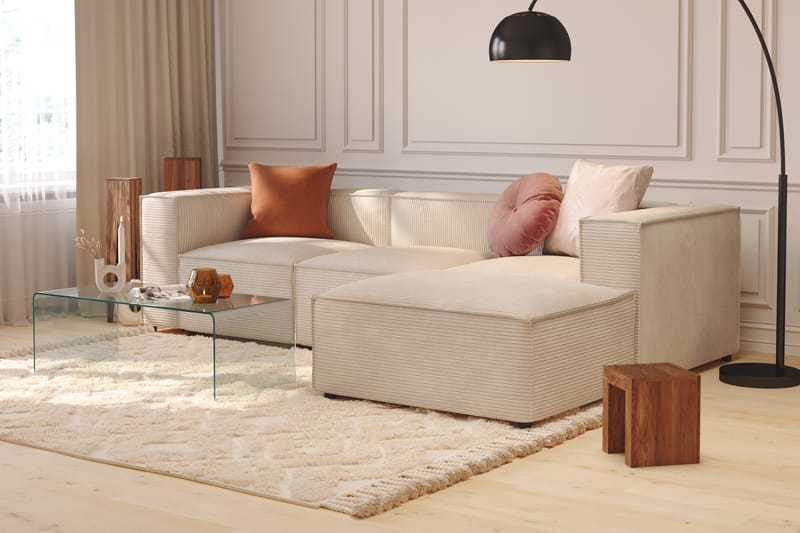 Cubo 1-seters Venstremodul i Manchester 108 cm bred - Beige - Møbler - Sofaer - Modulsofaer - Øvrige moduler til modulsofa