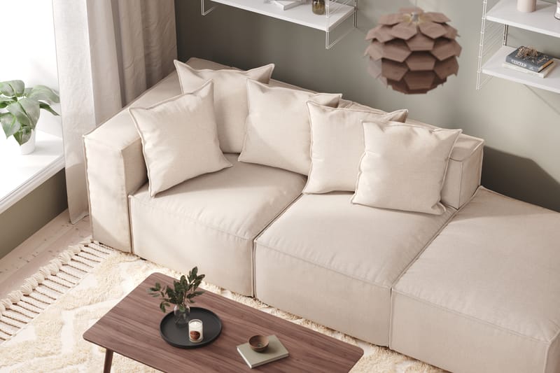 Cubo 1-seters Venstremodul i Stoff 108 cm bred - Beige - Møbler - Sofaer - Modulsofaer - Øvrige moduler til modulsofa