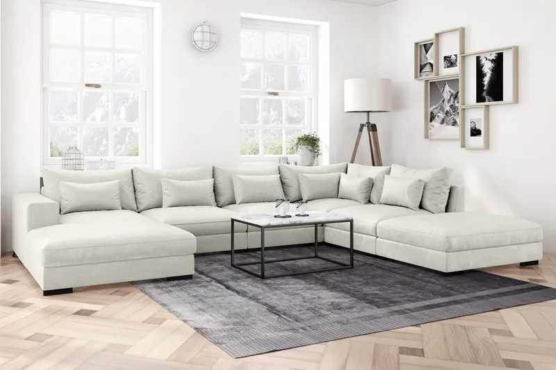 Dubai Armelene Høyre Fløyel - Hvit - Møbler - Sofaer - Modulsofaer - Øvrige moduler til modulsofa