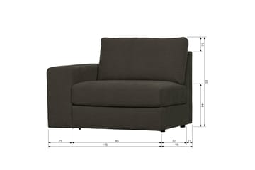 Kielstra Venstremodul - Antrasitt - Møbler - Sofaer - Modulsofaer - Øvrige moduler til modulsofa