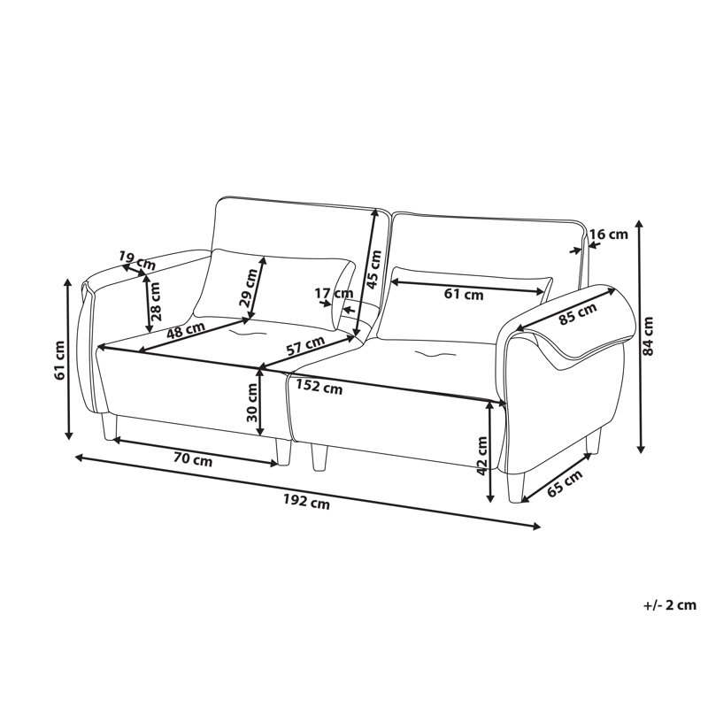 3-seters sofa Wetlan - Lysebrun - Møbler - Sofaer - Howard-sofaer