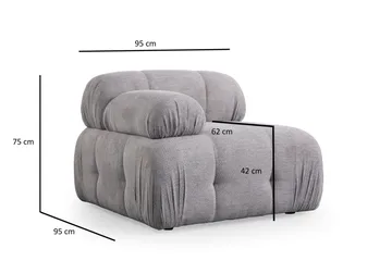 Belgin Høyremodul 95 cm - Lys grå - Møbler - Sofaer - Modulsofaer - Øvrige moduler til modulsofa