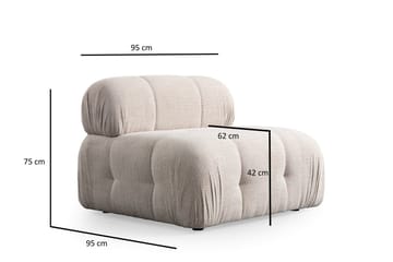 Belgin Midtmodul 95 cm - Krem - Møbler - Sofaer - Modulsofaer - Midtmodul