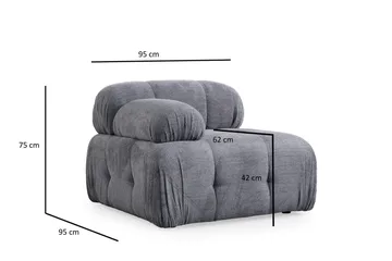 Belgin Venstremodul 95 cm - Grå - Møbler - Sofaer - Modulsofaer - Øvrige moduler til modulsofa