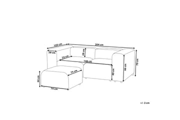 Brenden Modulsofa 2-seter - Beige - Møbler - Sofaer - Modulsofaer - Komplett modulsofa