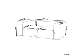 Brenden Modulsofa 2-seter - Hvit - Møbler - Sofaer - Modulsofaer - Komplett modulsofa
