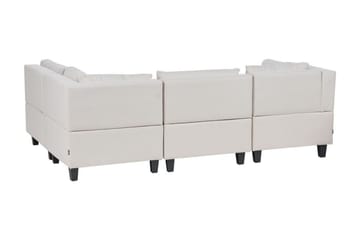 Buck 4-seter L-formet Modulsofa med Sjeselong og Hjørnesofa i Stoff - Beige|Svart - Møbler - Sofaer - Modulsofaer - Komplett modulsofa