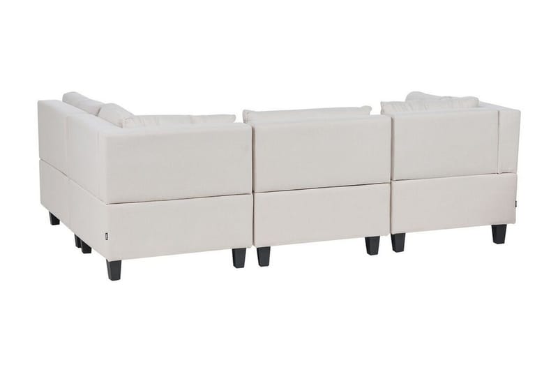 Buck 4-seter L-formet Modulsofa med Sjeselong og Hjørnesofa i Stoff - Beige|Svart - Møbler - Sofaer - Modulsofaer - Komplett modulsofa