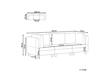Buck Modulsofa 3-seter - Grå/Svart - Møbler - Sofaer - Modulsofaer - Komplett modulsofa