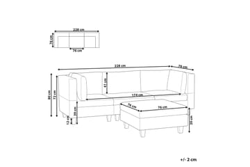 Buck Modulsofa 3-seter - Grå/Svart - Møbler - Sofaer - Modulsofaer - Komplett modulsofa
