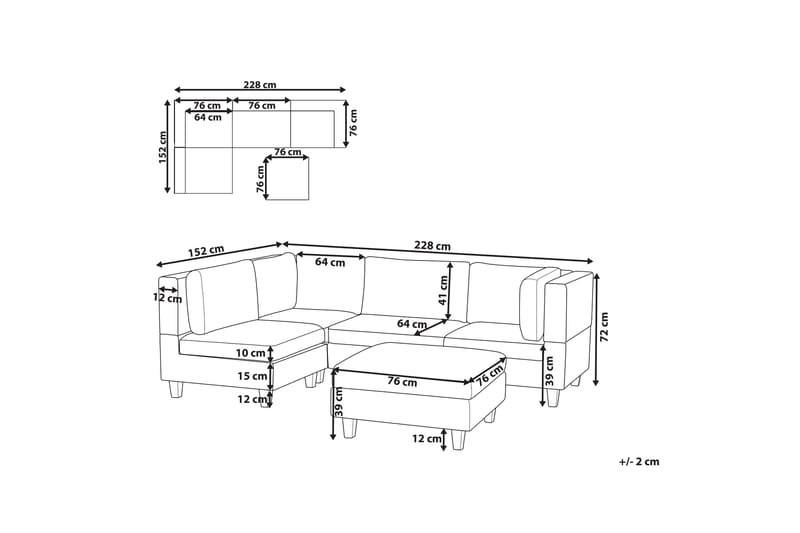 Buck Modulsofa 4-seter - Grå - Møbler - Sofaer - Modulsofaer - Komplett modulsofa