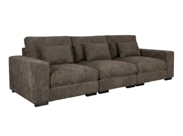 Dubai 3-seters sofa ekstra dyp i Chenille - Mørkebrun - Møbler - Sofaer - Modulsofaer - Komplett modulsofa