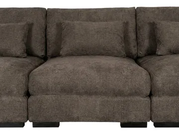 Dubai 3-seters sofa ekstra dyp i Chenille - Mørkebrun - Møbler - Sofaer - Modulsofaer - Komplett modulsofa