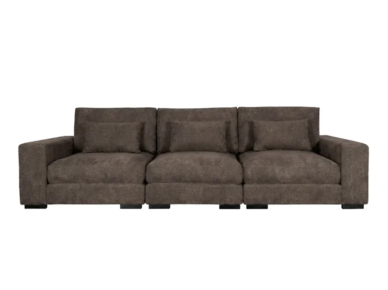 Dubai 3-seters sofa ekstra dyp i Chenille, Mørkebrun