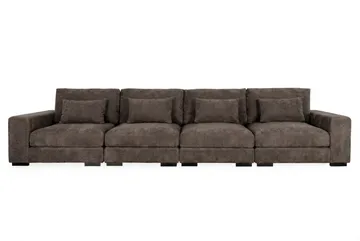Dubai 4-seters sofa ekstra dyp i Chenille - Mørkebrun - Møbler - Sofaer - Modulsofaer - Komplett modulsofa