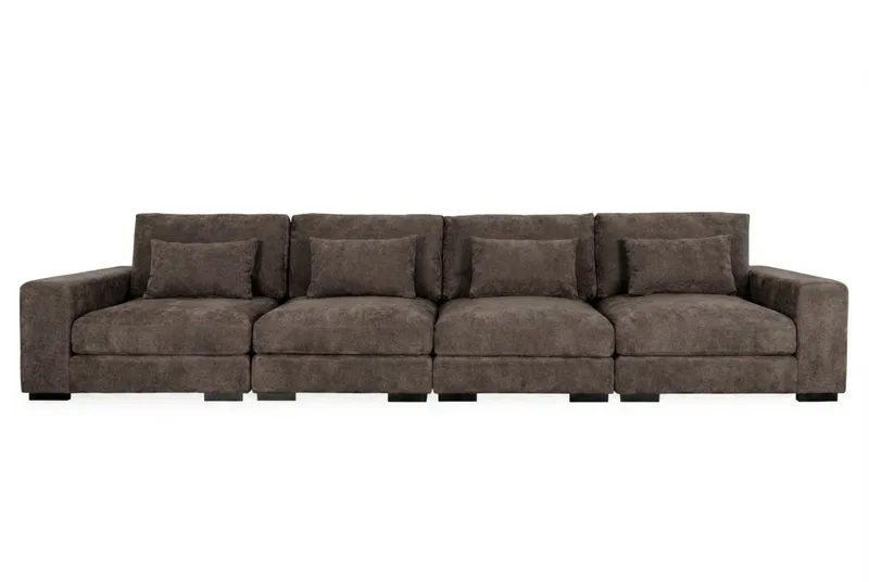 Dubai 4-seters sofa, Mørk brun