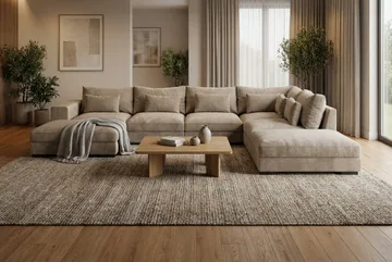 Dubai hjørnemodul i stoff ekstra dyp - Beige/grå - Møbler - Sofaer - Modulsofaer - Hjørnemodul