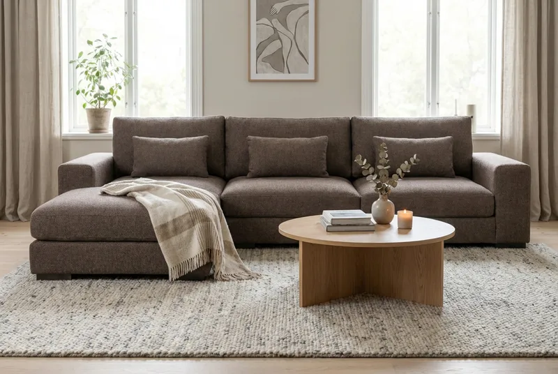 Dubai midtmodul i stoff ekstra dyp - Mørkebrun - Møbler - Sofaer - Modulsofaer - Midtmodul