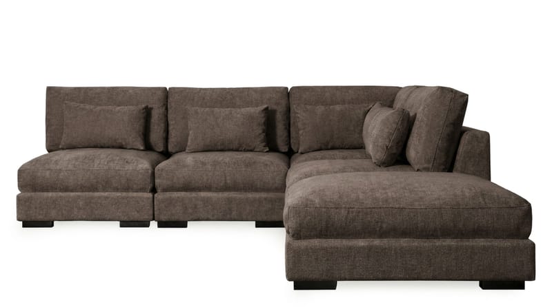 Dubai sjeselongsofa venstre ekstra dyp i Chenille, Mørkebrun