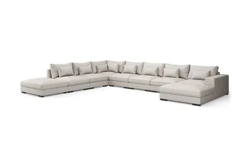 Dubai stor U-modulsofa byggbar med divan høyre ekstra dyp - Lys / Beige - Møbler - Sofaer - Modulsofaer - Komplett modulsofa