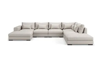 Dubai stor U-modulsofa med divan venstre 432 cm ekstra dyp