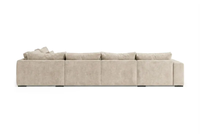 Dubai stor U-sofa modul med divan venstre ekstra dyp i Chenille - Beige - Møbler - Sofaer - Modulsofaer - Komplett modulsofa