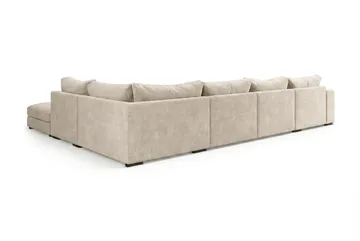 Dubai stor U-sofa modul med divan venstre ekstra dyp i Chenille - Beige - Møbler - Sofaer - Modulsofaer - Komplett modulsofa