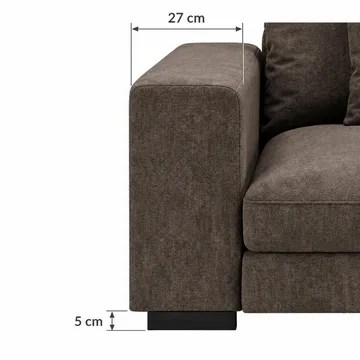 Dubai Stor U-sofa modul med Divan Venstre Ekstra Dyp i Chenille - Mørkebrun - Møbler - Sofaer - Modulsofaer - Komplett modulsofa