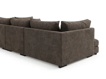 Dubai stor U-sofa modul med divan venstre ekstra dyp i Chenille - Mørkebrun - Møbler - Sofaer - Modulsofaer - Komplett modulsofa