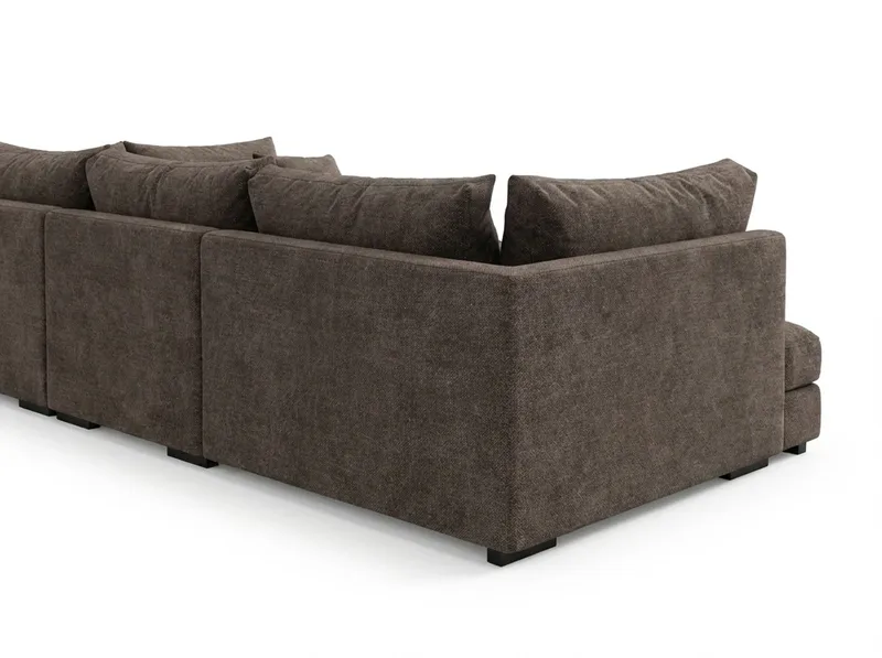 Dubai stor U-sofa modul med divan venstre ekstra dyp i Chenille - Mørkebrun - Møbler - Sofaer - Modulsofaer - Komplett modulsofa