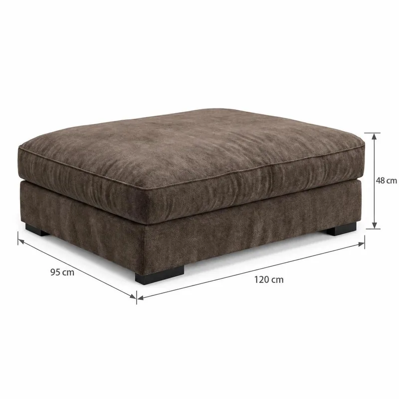 Dubai Stor U-sofa modul med Divan Venstre Ekstra Dyp i Chenille - Mørkebrun - Møbler - Sofaer - Modulsofaer - Komplett modulsofa