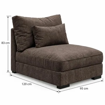 Dubai Stor U-sofa modul med Divan Venstre Ekstra Dyp i Chenille - Mørkebrun - Møbler - Sofaer - Modulsofaer - Komplett modulsofa