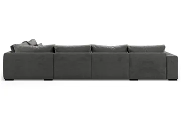 Dubai stor U-sofa modul med divan venstre fløyel ekstra dyp - Mørkegrå - Møbler - Sofaer - Modulsofaer - Komplett modulsofa