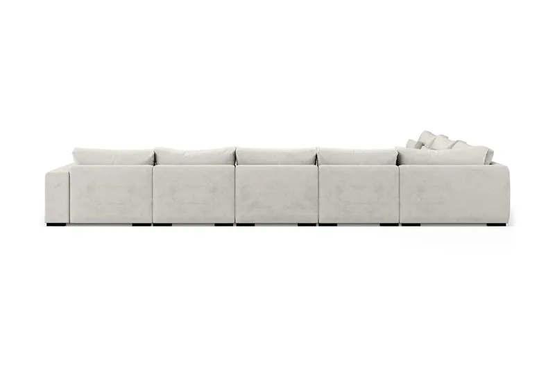 Dubai U-modulsofa Large med divan høyre fløyel ekstra dyp - Hvit - Møbler - Sofaer - Modulsofaer - Komplett modulsofa