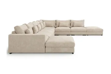 Dubai U-modulsofa Large med Divan Venstre ekstra dyp - Beige - Møbler - Sofaer - Modulsofaer - Komplett modulsofa
