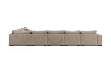 Dubai U-modulsofa Large med divan venstre ekstra dyp i Chenille - Brun - Møbler - Sofaer - Modulsofaer - Komplett modulsofa