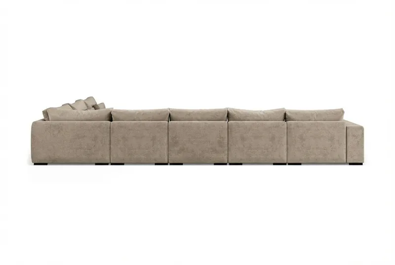 Dubai U-modulsofa Large med divan venstre ekstra dyp i Chenille - Brun - Møbler - Sofaer - Modulsofaer - Komplett modulsofa