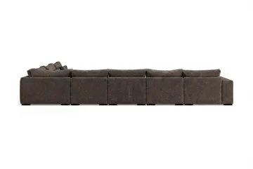 Dubai U-modulsofa Large med divan venstre ekstra dyp i Chenille - Mørkebrun - Møbler - Sofaer - Modulsofaer - Komplett modulsofa