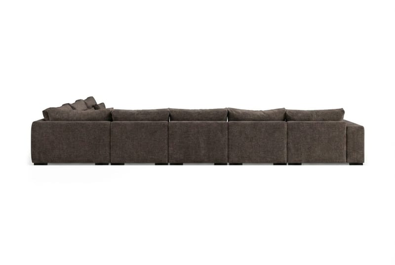 Dubai U-modulsofa Large med divan venstre ekstra dyp i Chenille - Mørkebrun - Møbler - Sofaer - Modulsofaer - Komplett modulsofa