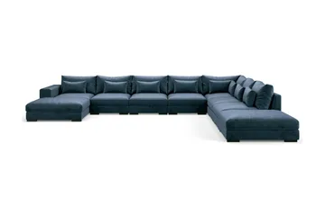 Dubai U-modulsofa Large med divan venstre fløyel ekstra dyp