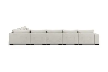 Dubai U-modulsofa Large med divan venstre fløyel ekstra dyp - Hvit - Møbler - Sofaer - Modulsofaer - Komplett modulsofa